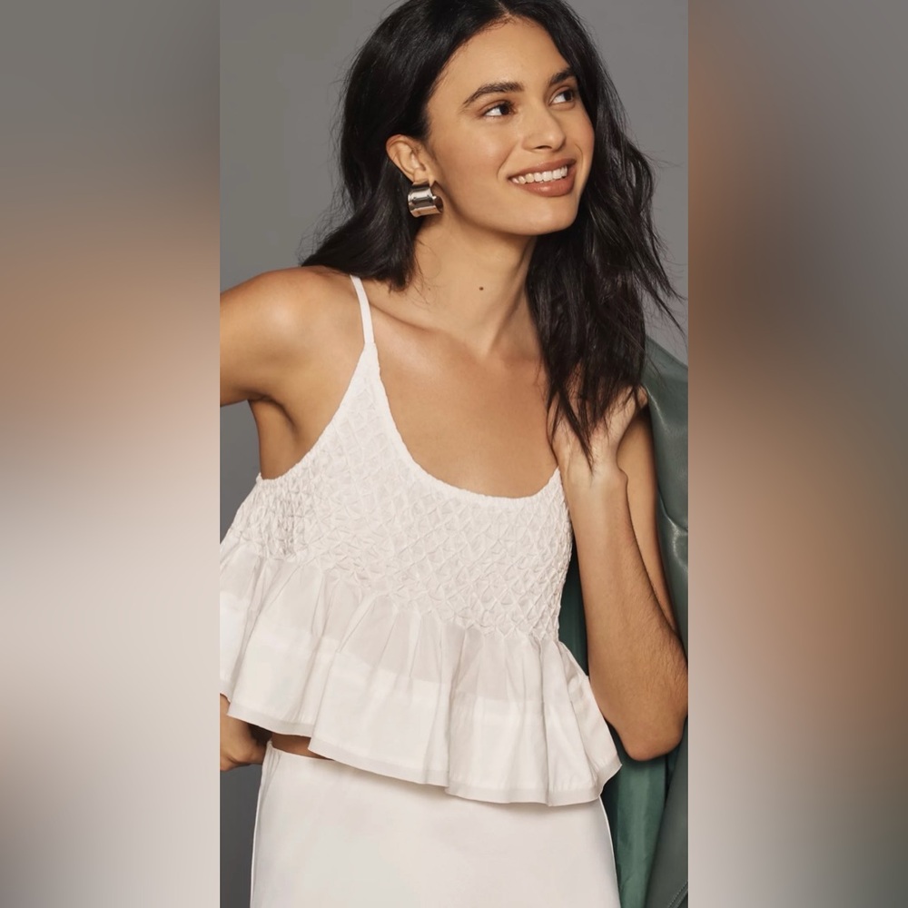 By Anthropologie Smocked Swing Tank